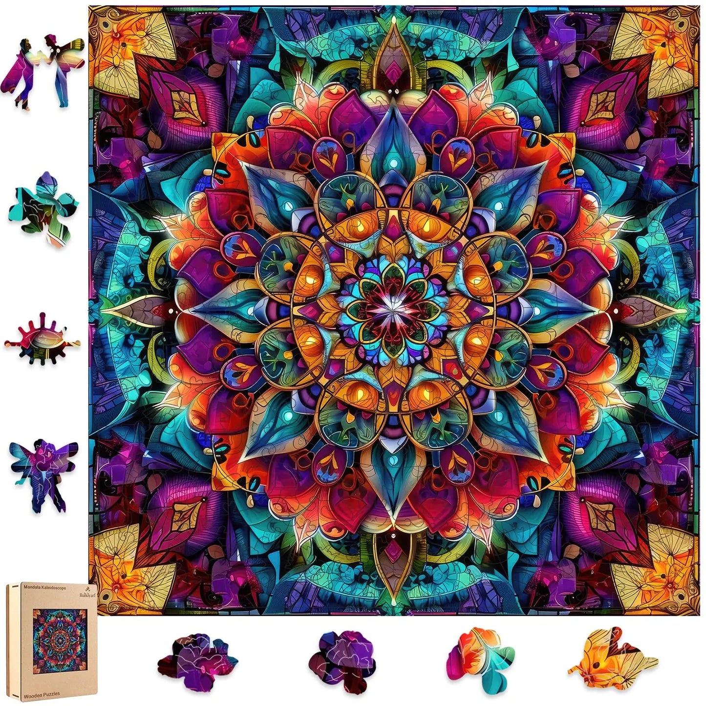 Mandala Kaleidoscope Wooden Jigsaw Puzzle - 500Pcs