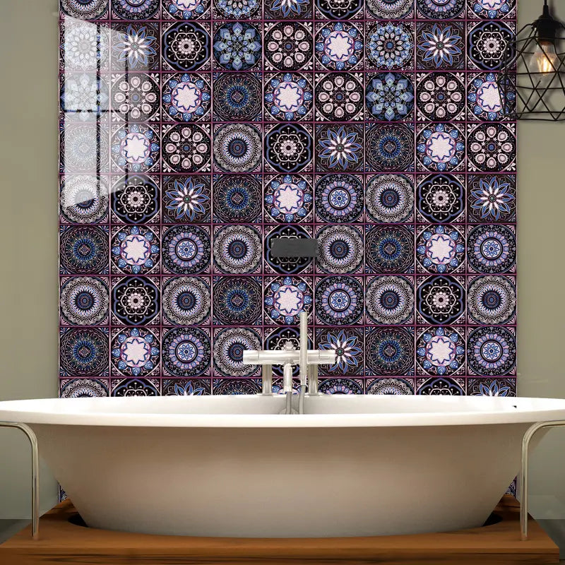 Boho Mandala Tile Stickers - 10pcs