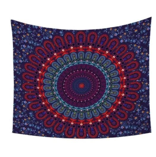 Blue Mandala Tapestry - Decorative Wall Hanging