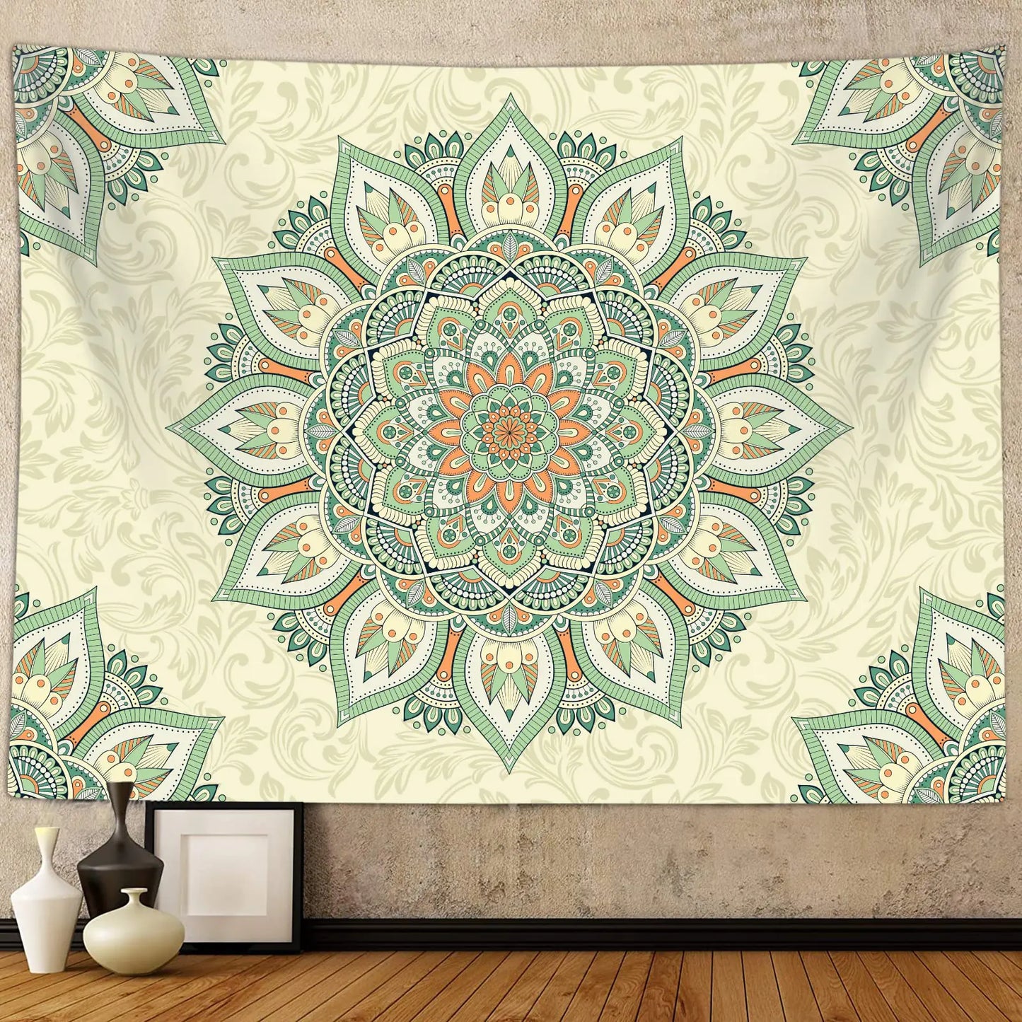 Green Mandala Multipurpose Fabric - 60x40 inch