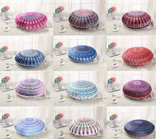 Colorful Round Mandala Floor Pillow