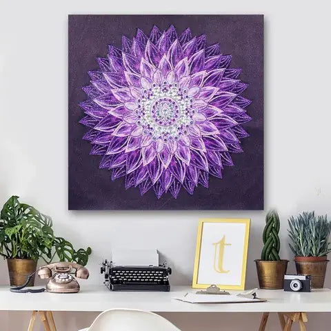 Purple Mandala Diamond Painting Kit