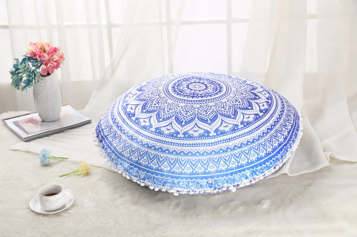 Colorful Round Mandala Floor Pillow