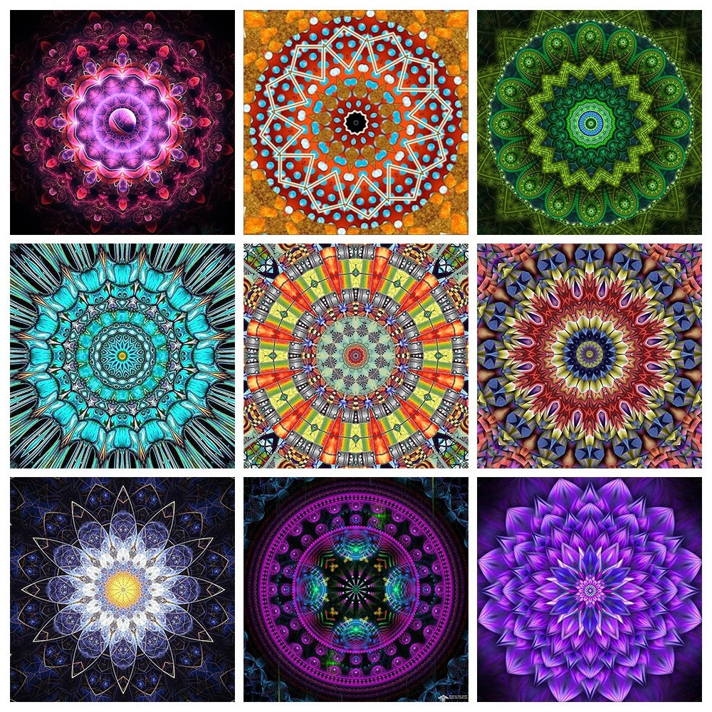Floral Mandala Diamond Painting Kit