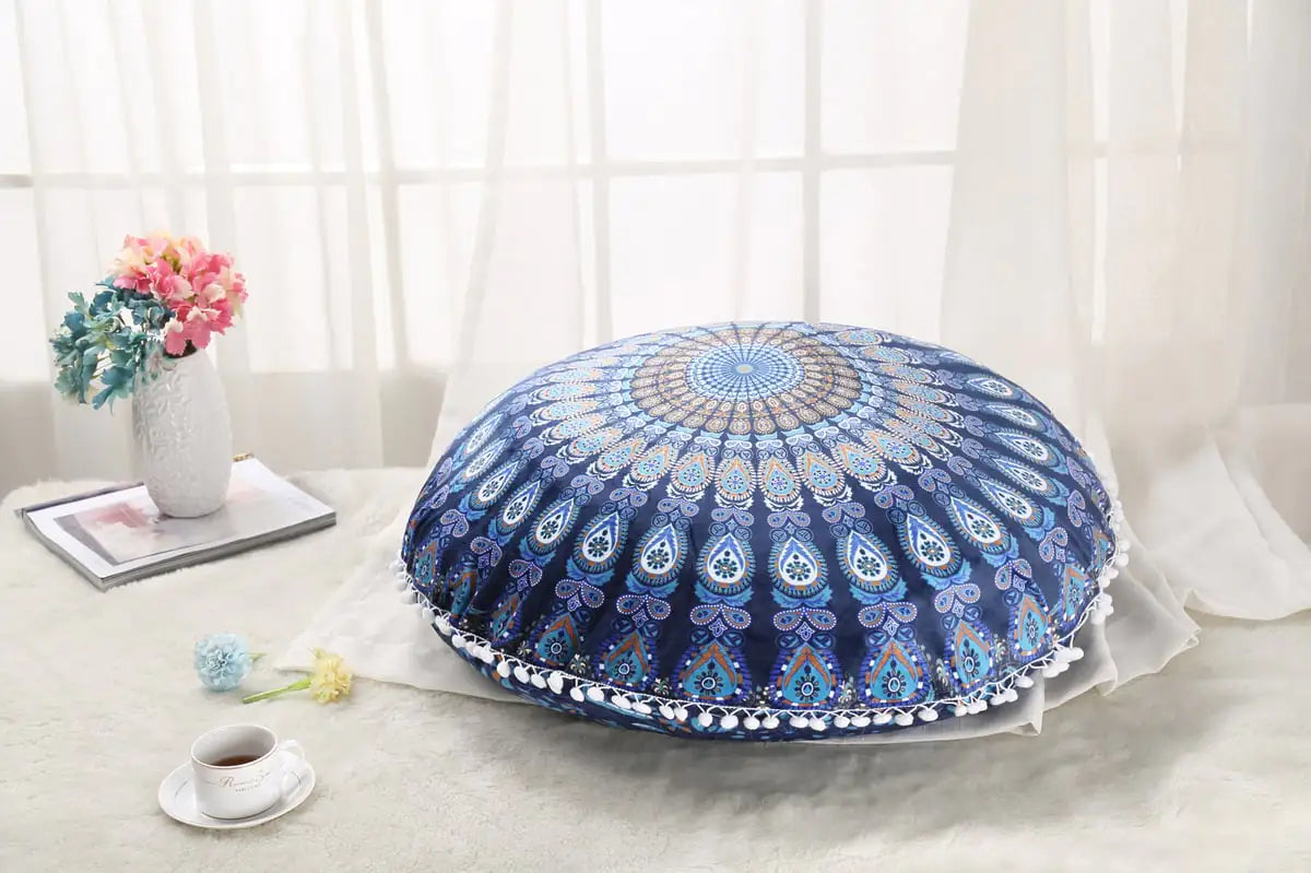 Colorful Round Mandala Floor Pillow