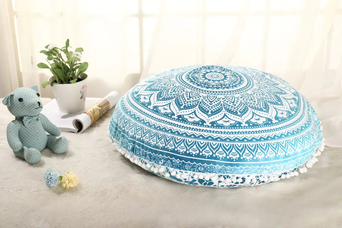 Colorful Round Mandala Floor Pillow