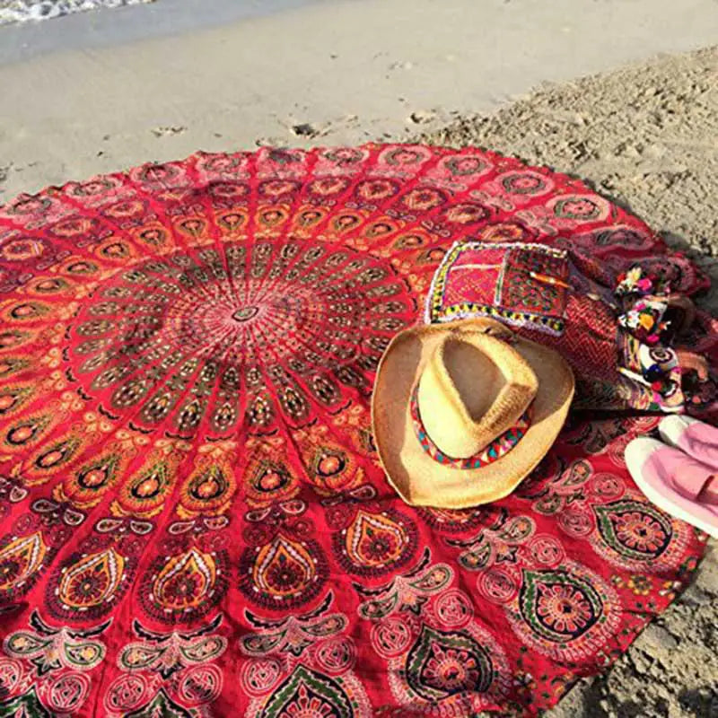 Round Mandala Beach Blanket - 59 inch