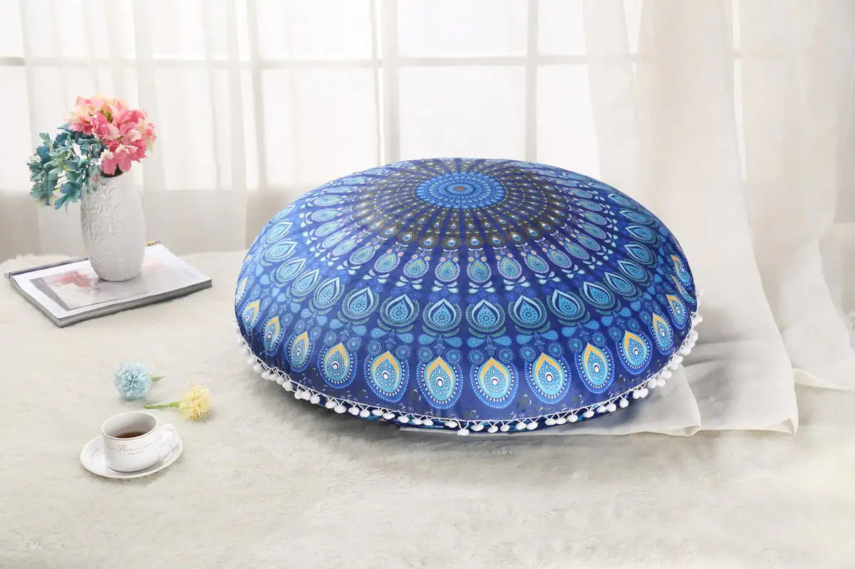 Colorful Round Mandala Floor Pillow