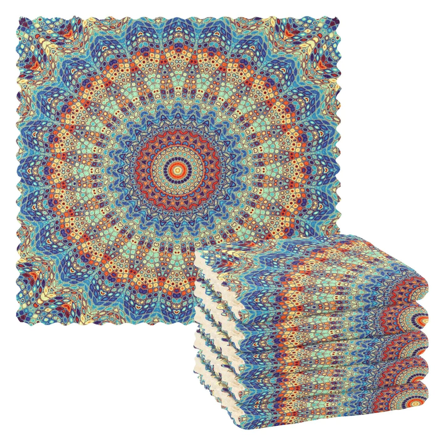 6-Pack Mandala Microfiber Dish Cloths