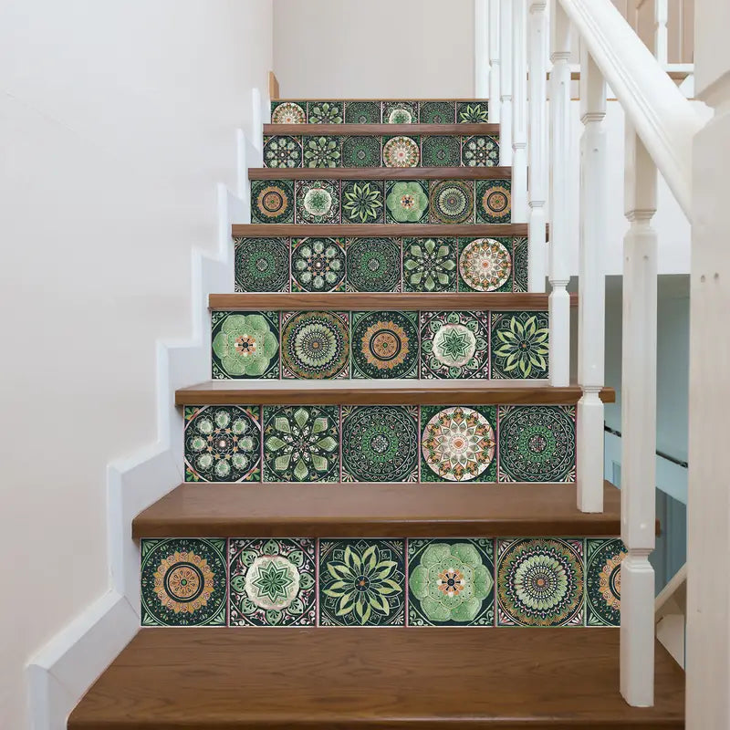 Retro Mandala Tile Stickers - 24pcs