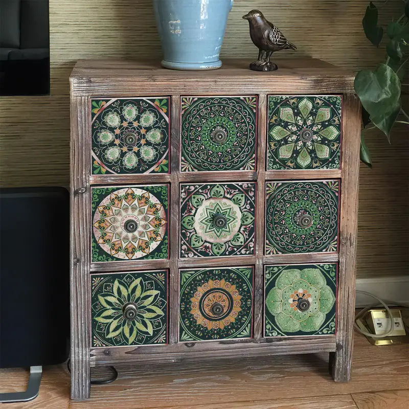 Retro Mandala Tile Stickers - 24pcs