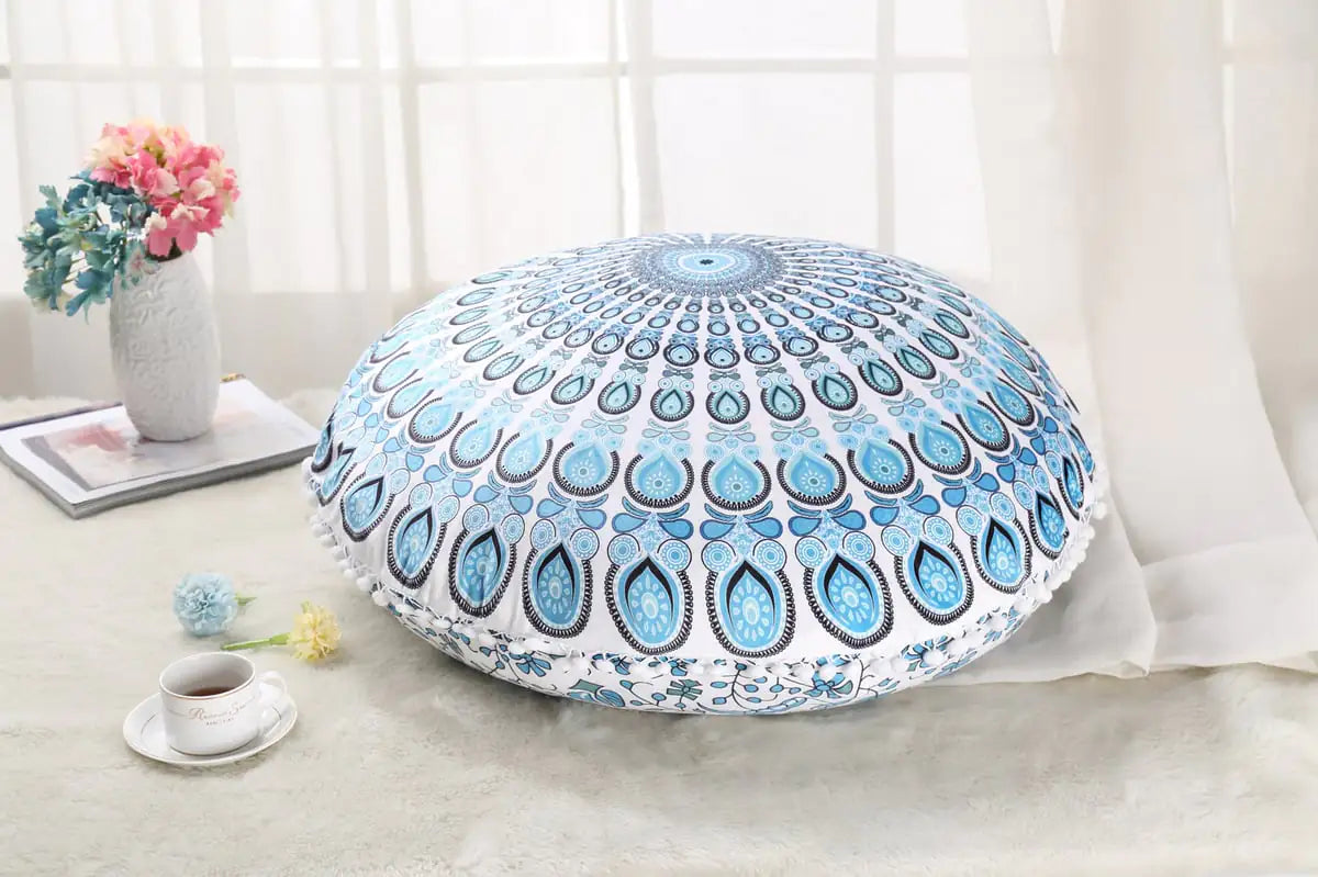 Colorful Round Mandala Floor Pillow