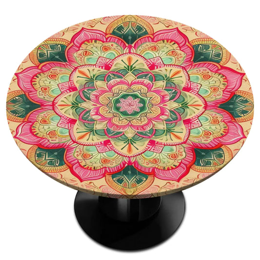 Colorful Mandala Round Fitted Tablecloth - 40-44 inch