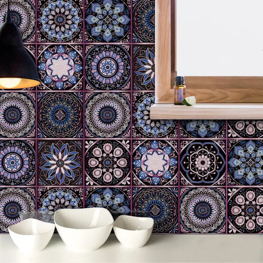 Boho Mandala Tile Stickers - 10pcs